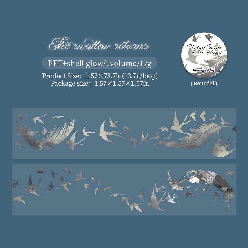 1 Rolle PET-Klebeband mit fliegendem Vogelmotiv (T25092510)