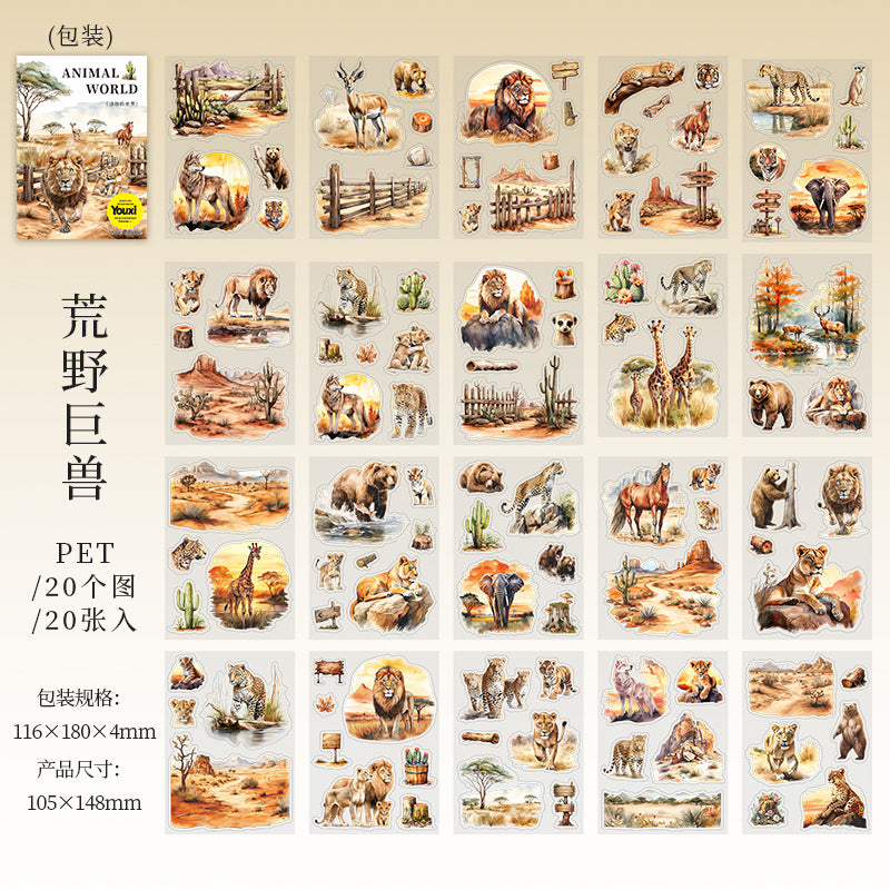 20sheets animal sticker book (MLS25051403)