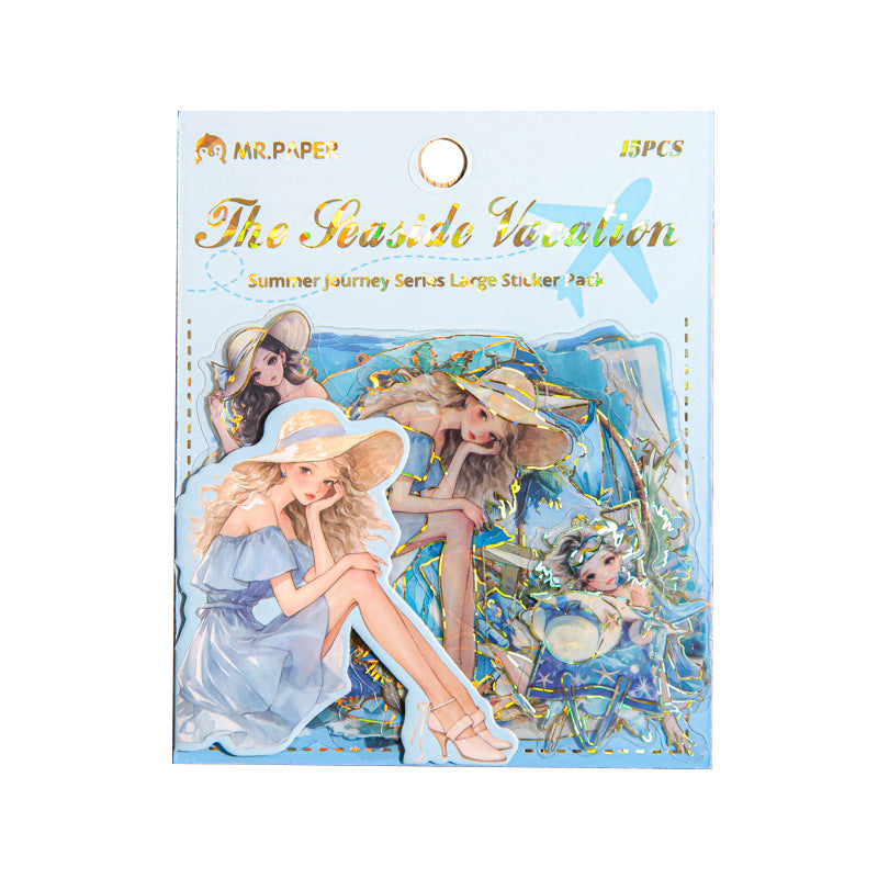 15pcs seaside sticker pack (MLS25061008)