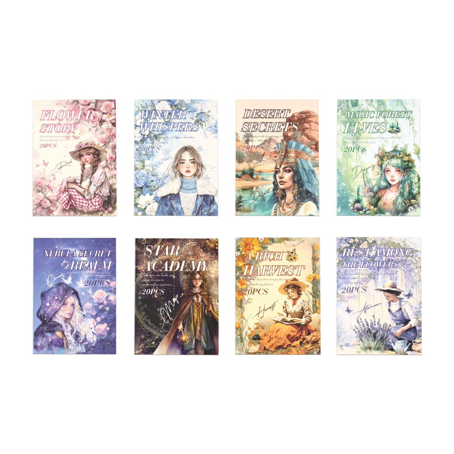 20 ark PET+WASHI klistermärkesbok (MLTZB25062308)