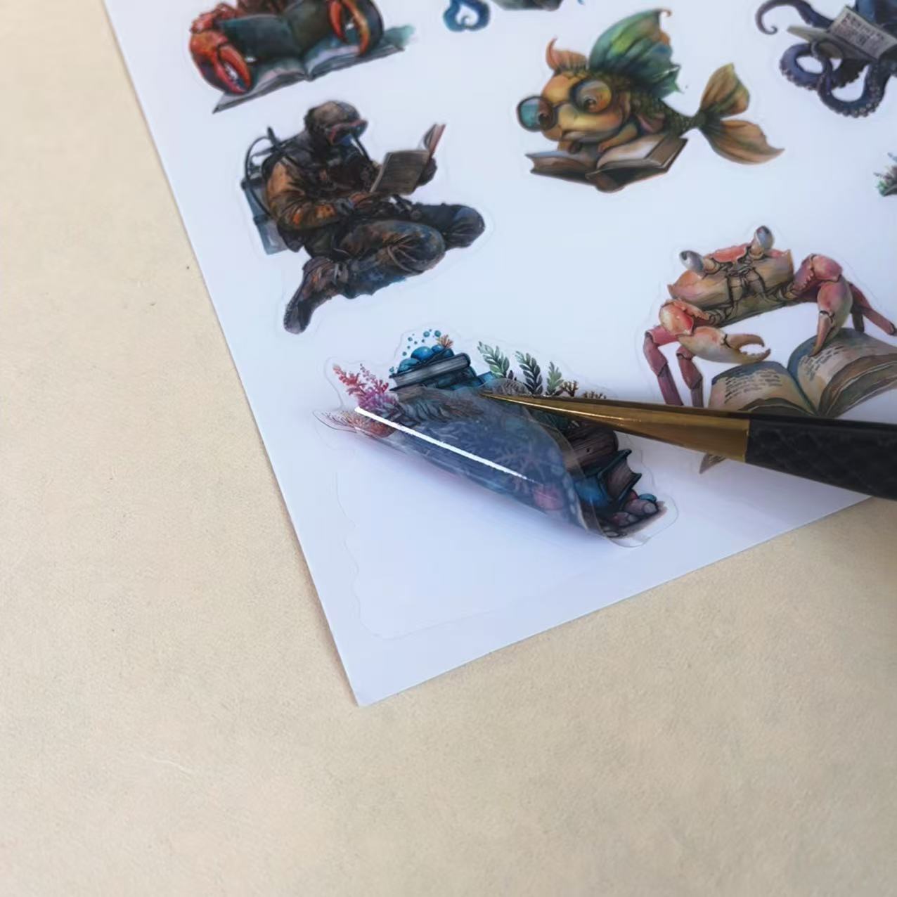 1 sheet sea animal A5 PET-pre cut sticker (S25101502)