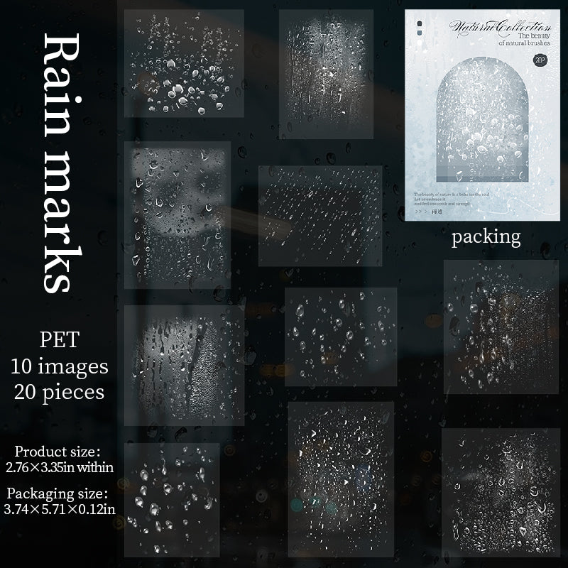 20pcs natural rainy collection PET-sticker pack (S25081801)