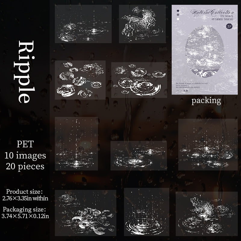 20pcs natural rainy collection PET-sticker pack (S25081801)
