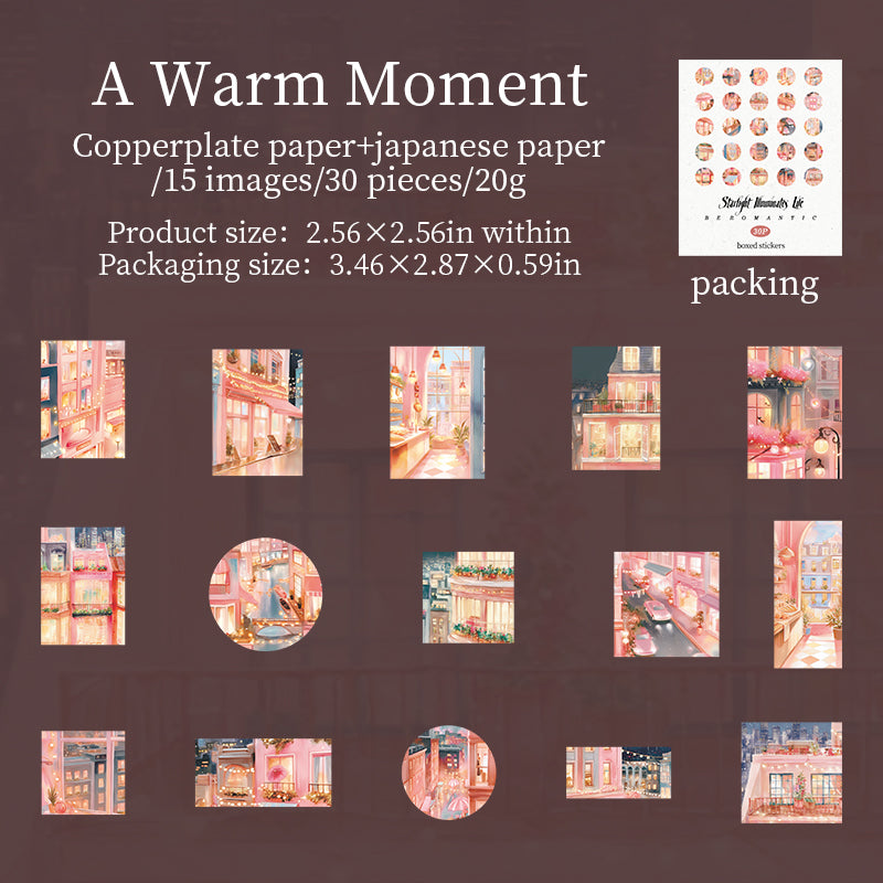 Ask med 30 st stjärnljus washi-klistermärken (S25090101)