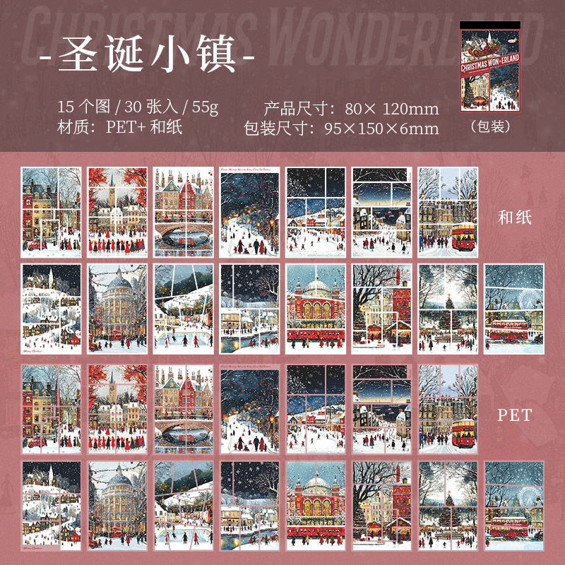 30pcs PET+WASHI Christmas sticker book (MLTZB25072101)