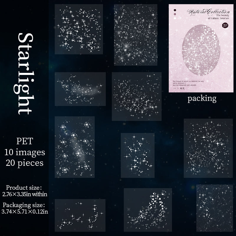 20pcs natural rainy collection PET-sticker pack (S25081801)