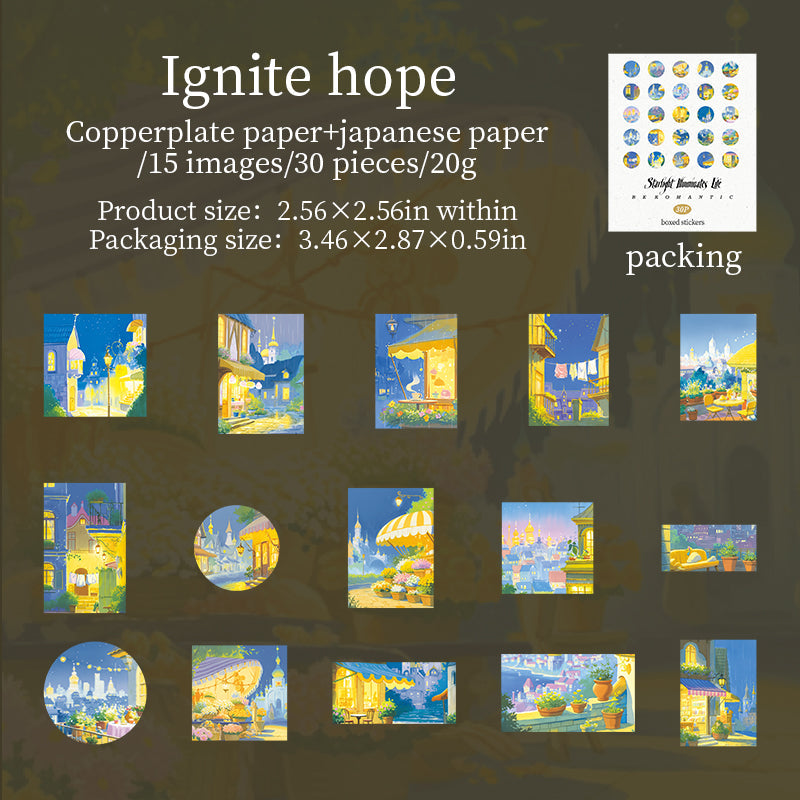 Ask med 30 st stjärnljus washi-klistermärken (S25090101)