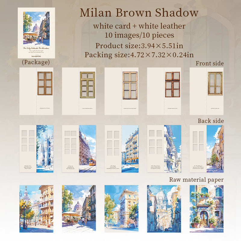 10pcs city outside window paper card pack (P25090403)