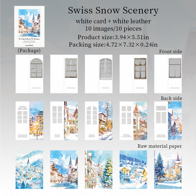 10pcs city outside window paper card pack (P25090403)