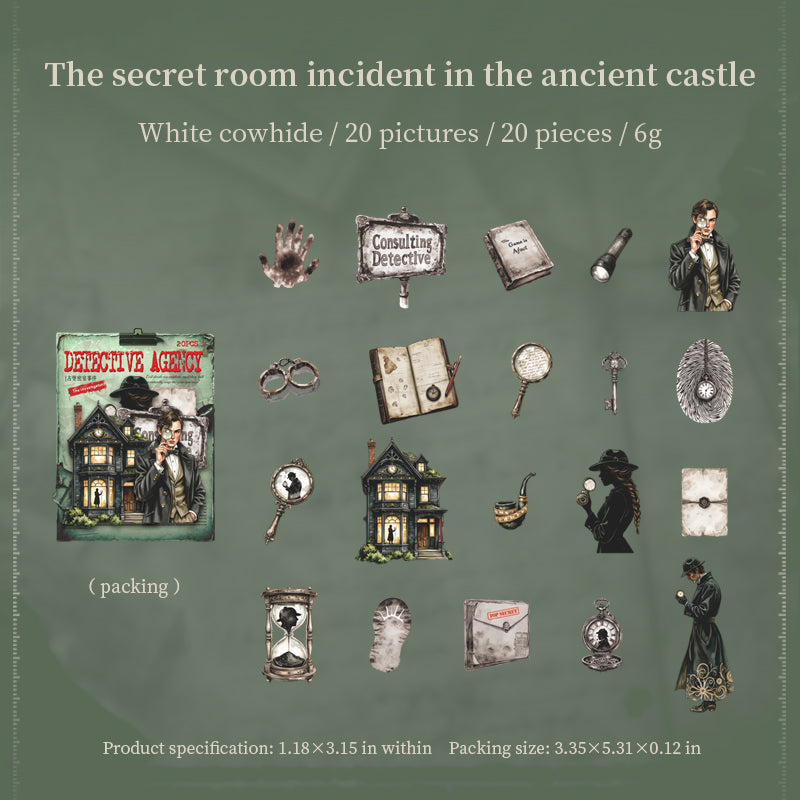 20pcs detective agency sticker pack (S25082504)