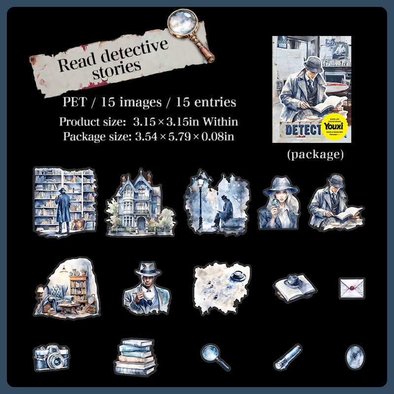 15pcs Detective sticker pack (S25090404)