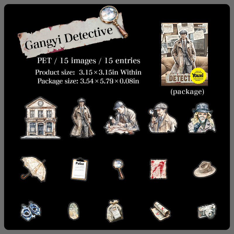 15pcs Detective sticker pack (S25090404)