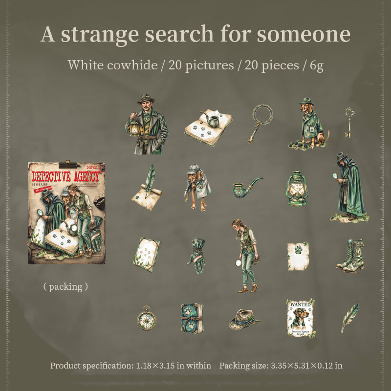 20pcs detective agency sticker pack (S25082504)