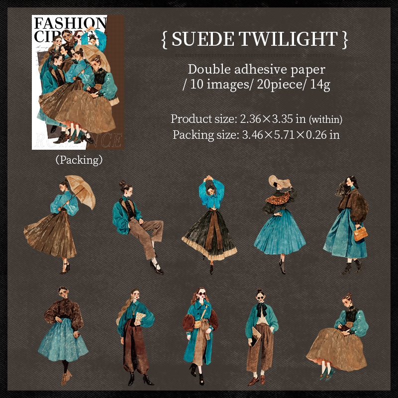 20-pack klistermärken med modeflickor (S25082505)