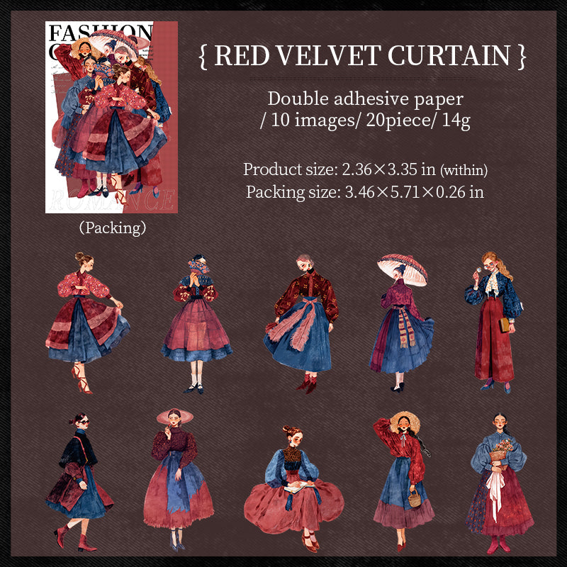 20-pack klistermärken med modeflickor (S25082505)