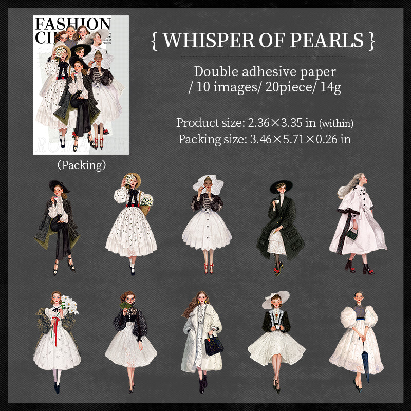 20-pack klistermärken med modeflickor (S25082505)