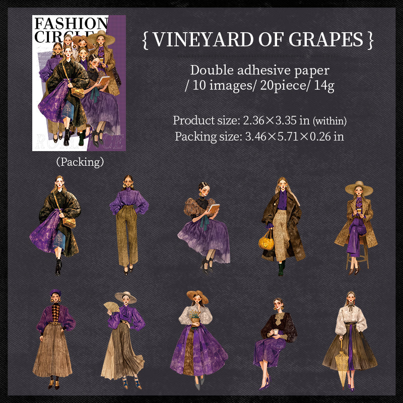 20-pack klistermärken med modeflickor (S25082505)