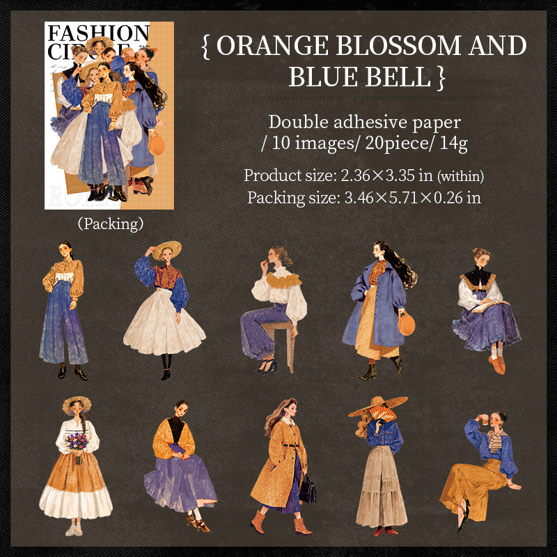 20-pack klistermärken med modeflickor (S25082505)