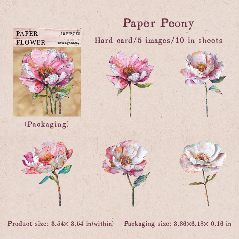 10pcs paper flower sticky card pack (S25082706)