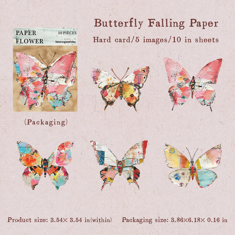 10pcs paper flower sticky card pack (S25082706)