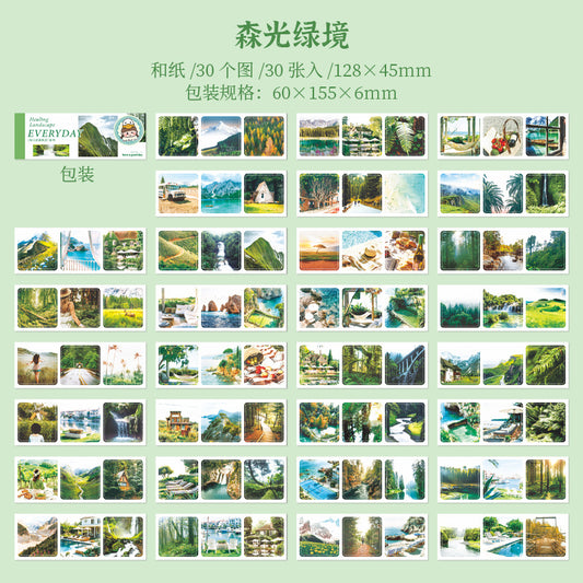 30pcs Landscape washi-sticker book (MLTZB25060601)