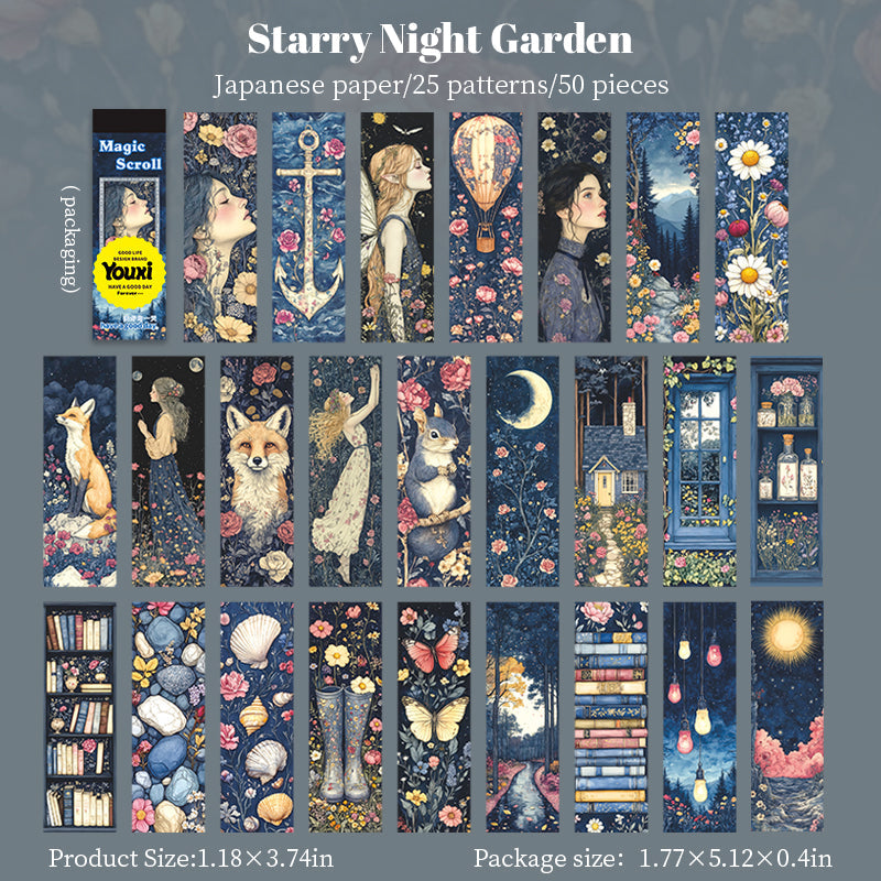 50 st magiska mini-washi-klistermärkesblock (TZB25090407)