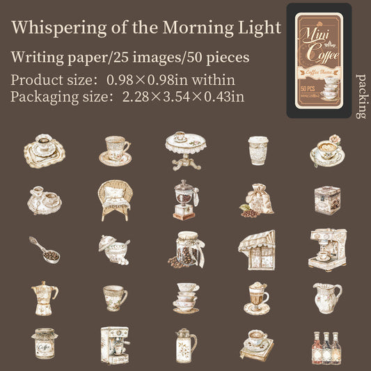 50pcs coffee mini-sticker tin box (S25082507)