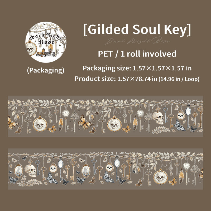 1 roll dark skull rose PET-tape (T25081907)