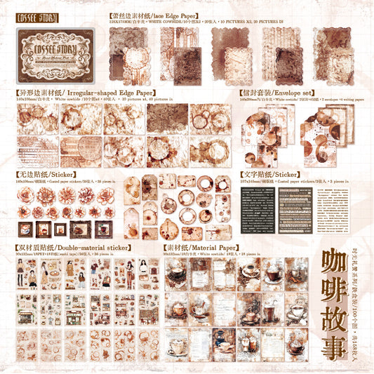 158pcs vintage sticker tin box (MLS25060706)