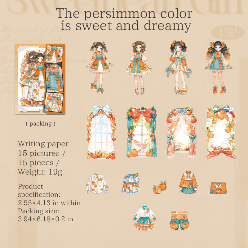 15pcs fruit girl sticker pack (S25082508)