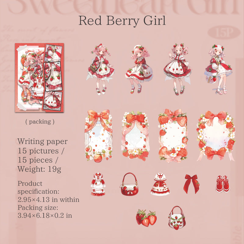15pcs fruit girl sticker pack (S25082508)