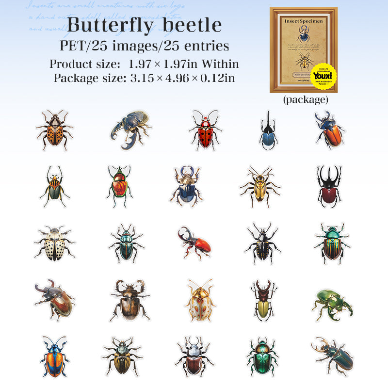 25pcs insect specimen sticker pack (S25082708)