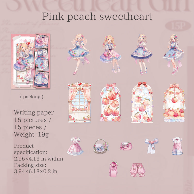 15pcs fruit girl sticker pack (S25082508)