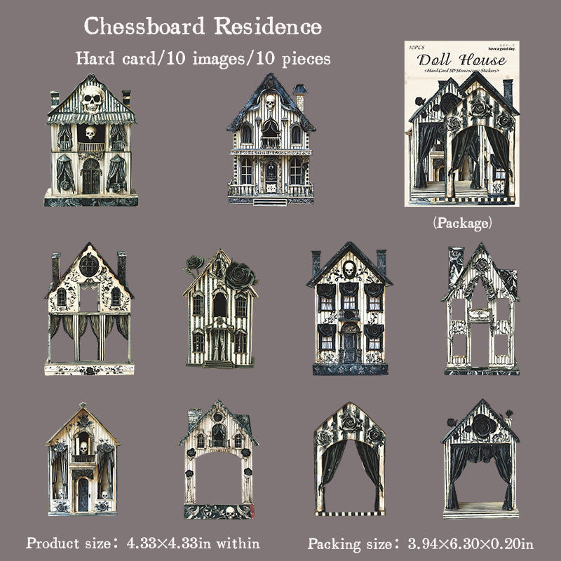 10 st dockhus självhäftande kartongpaket (S25082709)