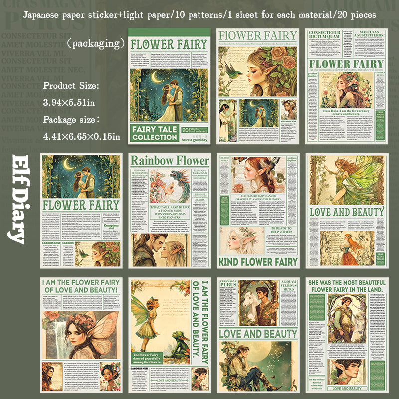 20sheets washi-sticker+paper book (S25090409)