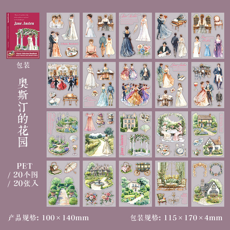 20sheets novel character PET-sticker book (TZB25120501)