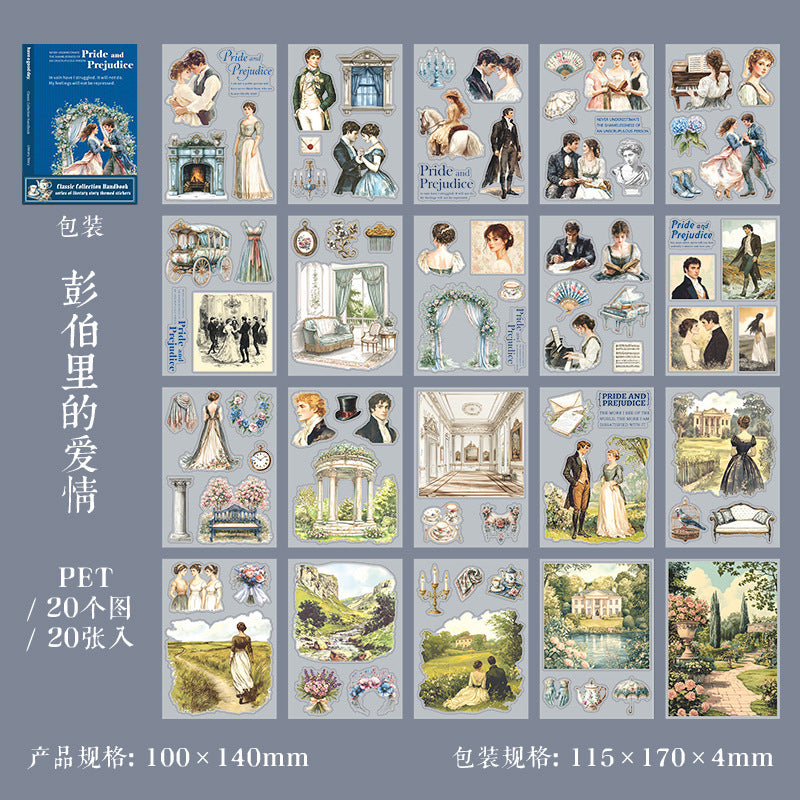 20sheets novel character PET-sticker book (TZB25120501)
