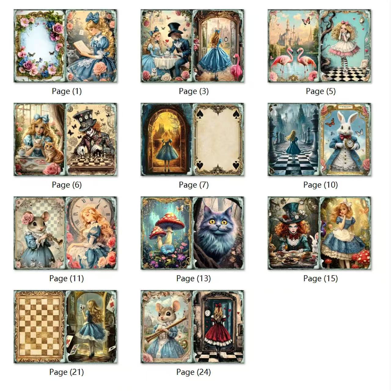 11pcs A4 size Alice sticker pack (P25121006)