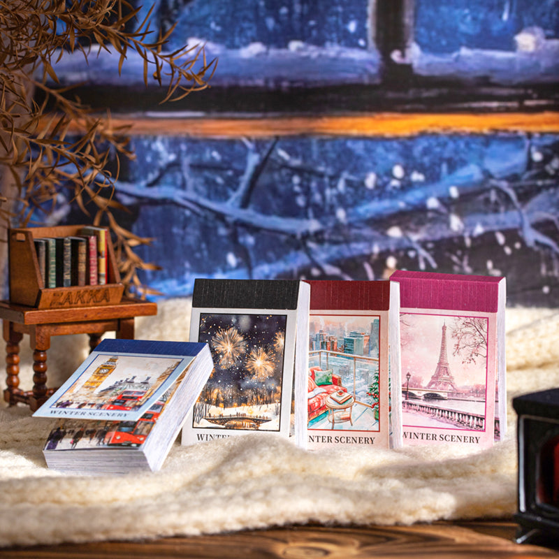50 st mini-klistermärkesbok med vinterland (S25110614)