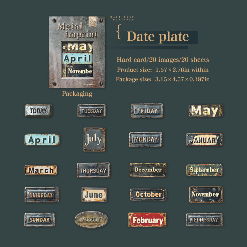 20 Stück Vintage-Kartenaufkleber-Packung (S25101611)