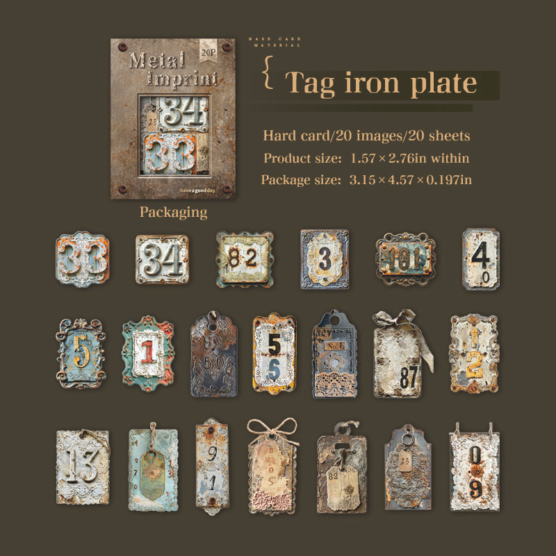 20 Stück Vintage-Kartenaufkleber-Packung (S25101611)