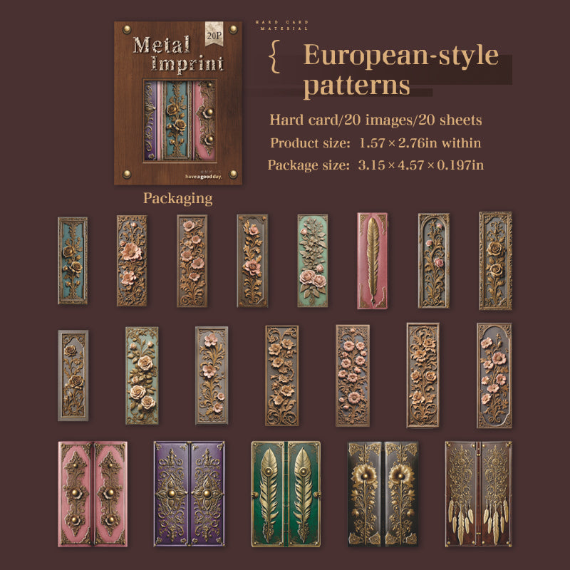 20 Stück Vintage-Kartenaufkleber-Packung (S25101611)