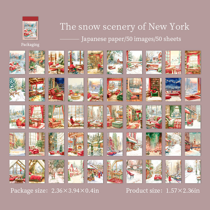 50 st mini-klistermärkesbok med vinterland (S25110614)