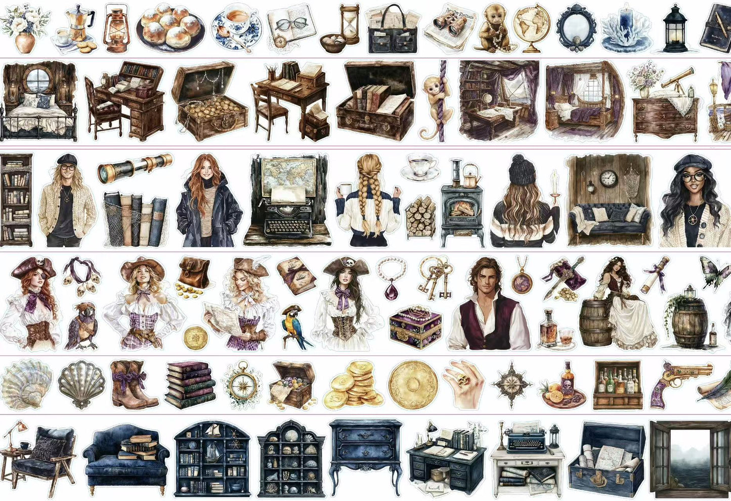 6rolls pirate PET- tape set (MLT25061803)