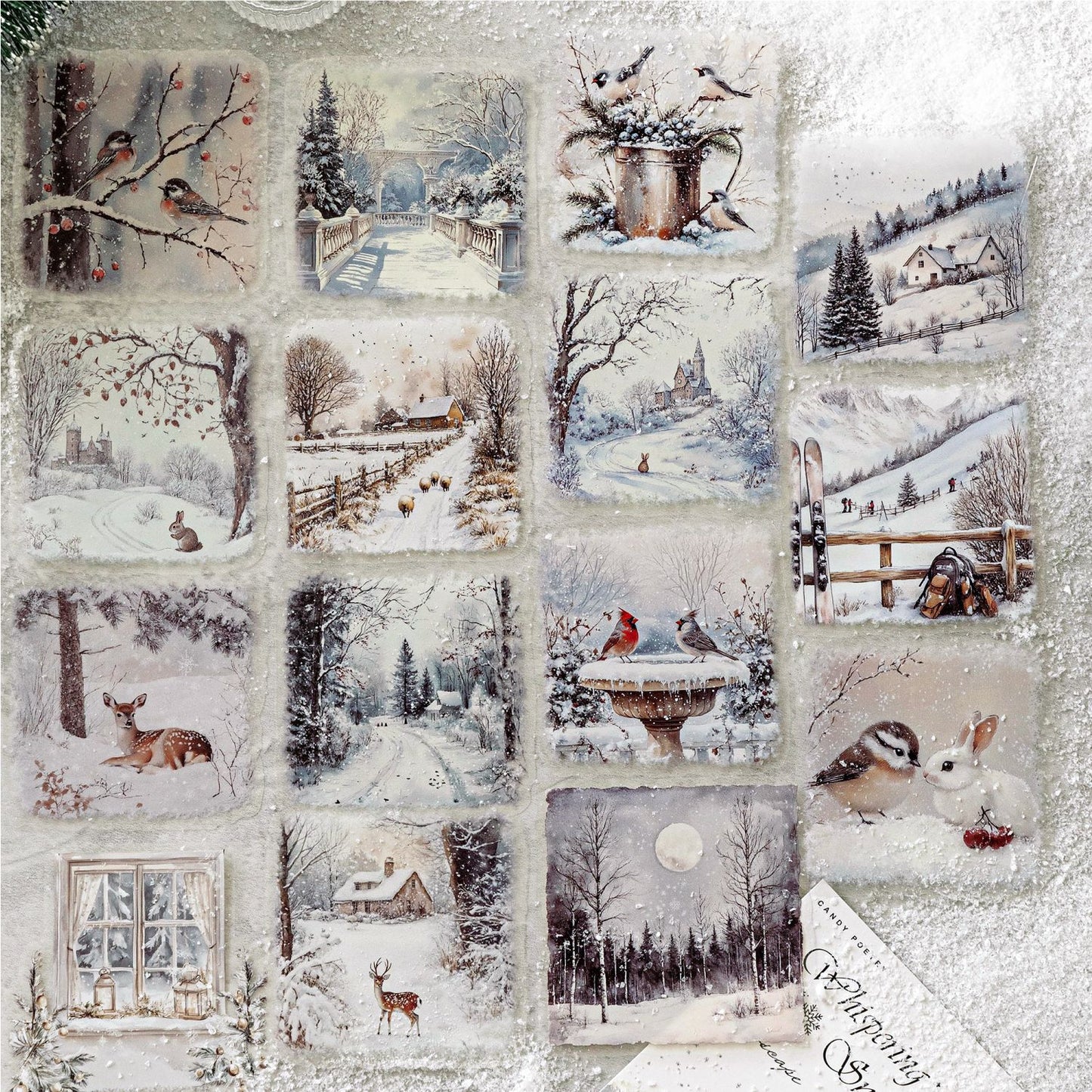 15pcs winter snow sticker pack(S25121605)