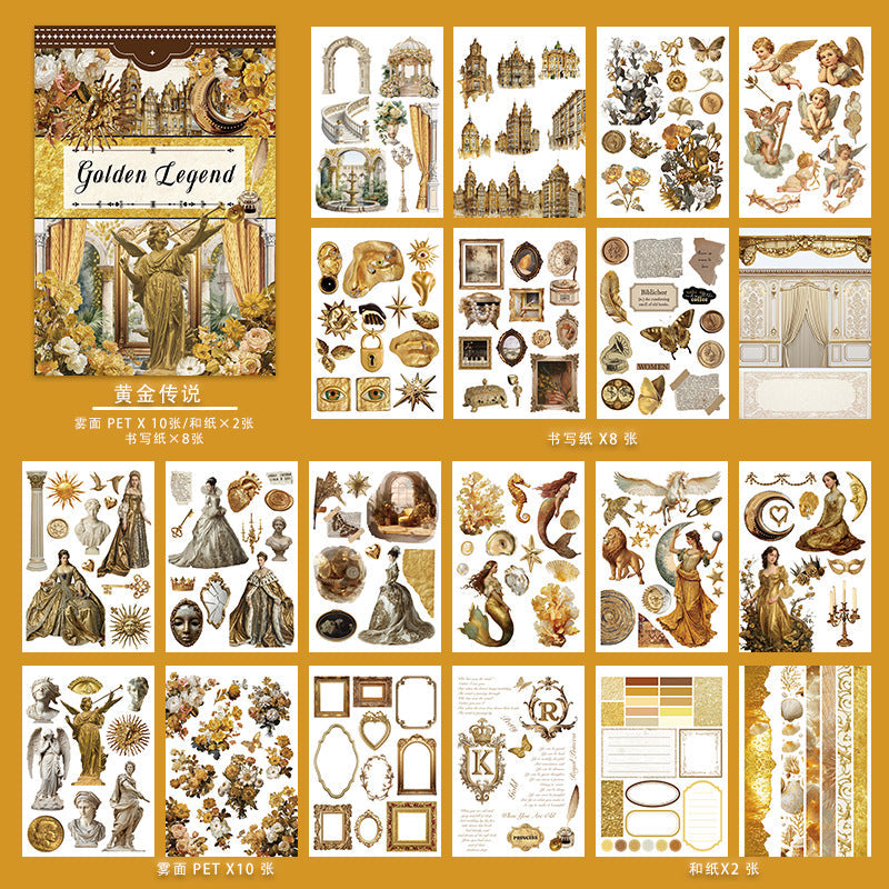 A5-STORLEK 20 ark färdigskurna klistermärkesblock med gotisk höstdrake (TZB25092407)