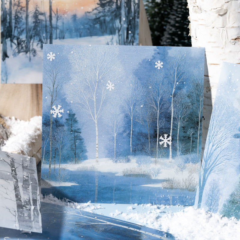 10pcs embossed window of snow sticker pack (S25120801)