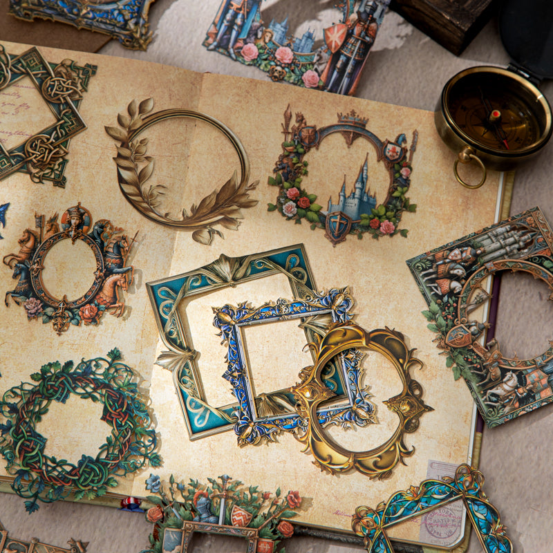 10-pack med medeltida ramkort och klistermärken (S25100902)