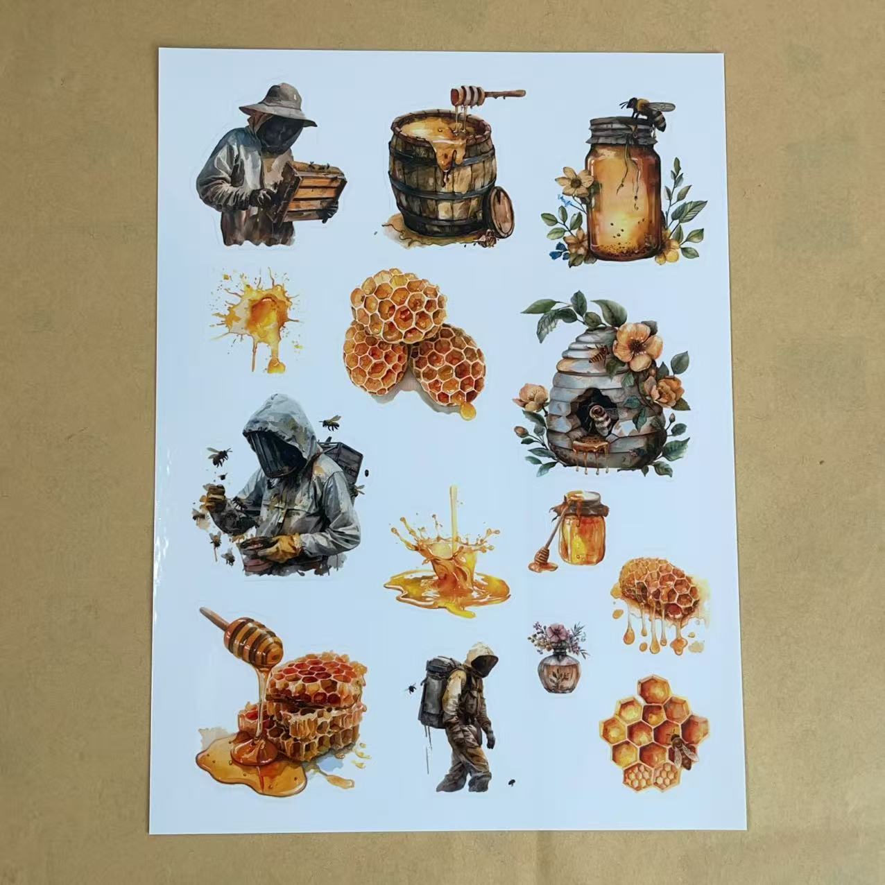 1 sheet Beekeeper pink A5 PET pre-cut sticker (S25112410)