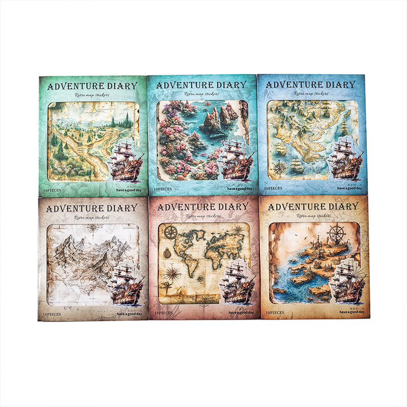 10-pack klistermärken med äventyrsdagbok (S25100904)